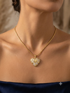 Pave Statement Heart Pendant Snack Chain Necklace