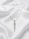 Geometric Heart Drop Pendant Necklace Sterling Silver